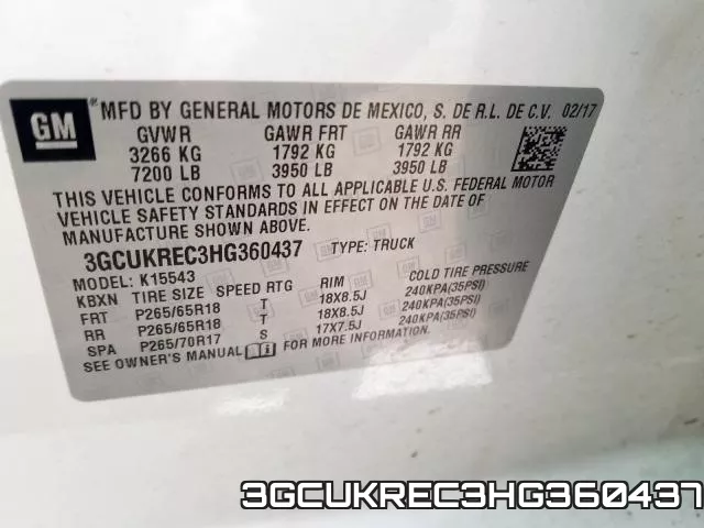 3GCUKREC3HG360437 фото 2
