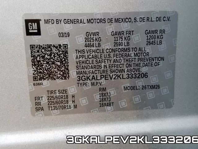 3GKALPEV2KL333206 фото 2