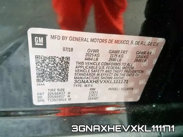 3GNAXHEVXKL111171 фото 2