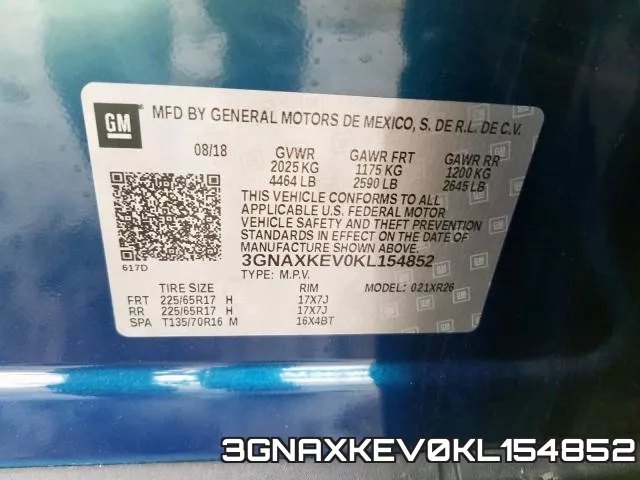 3GNAXKEV0KL154852 фото 2