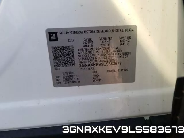 3GNAXKEV9LS583673 фото 2
