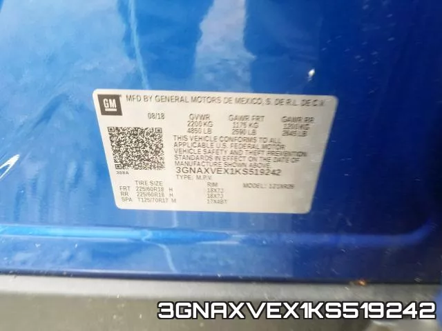 3GNAXVEX1KS519242 фото 2