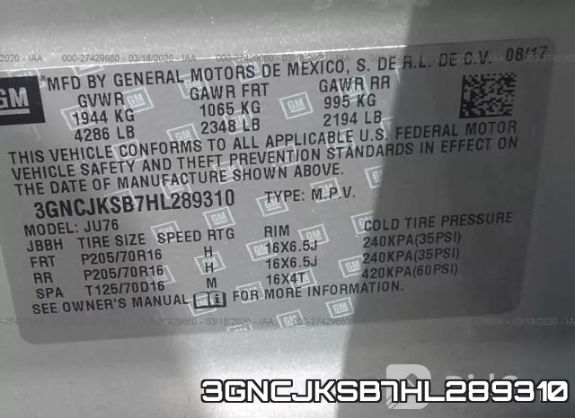 3GNCJKSB7HL289310 фото 10