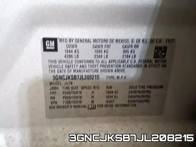 3GNCJKSB7JL208215 фото 2