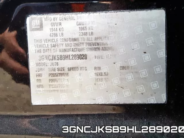 3GNCJKSB9HL289020 фото 2