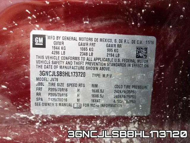 3GNCJLSB8HL173720 фото 2