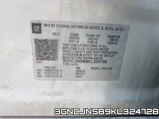 3GNCJNSB9KL324728 фото 2