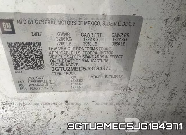 3GTU2MEC5JG184371 фото 10