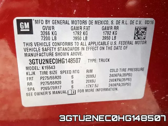 3GTU2NEC0HG148507 фото 2
