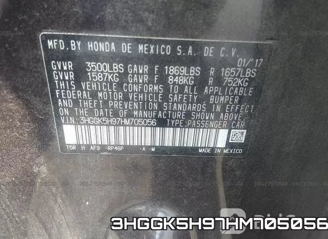 3HGGK5H97HM705056 фото 10