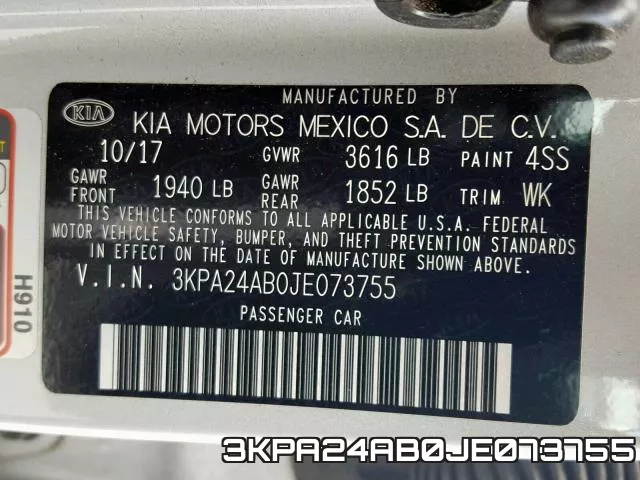 3KPA24AB0JE073755 фото 2