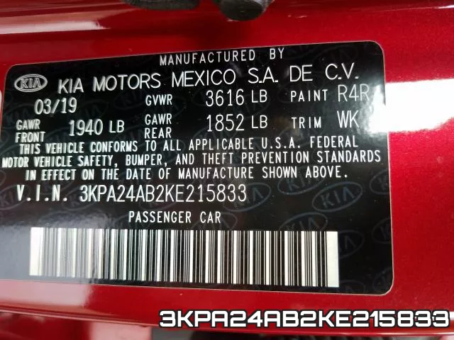 3KPA24AB2KE215833 фото 2