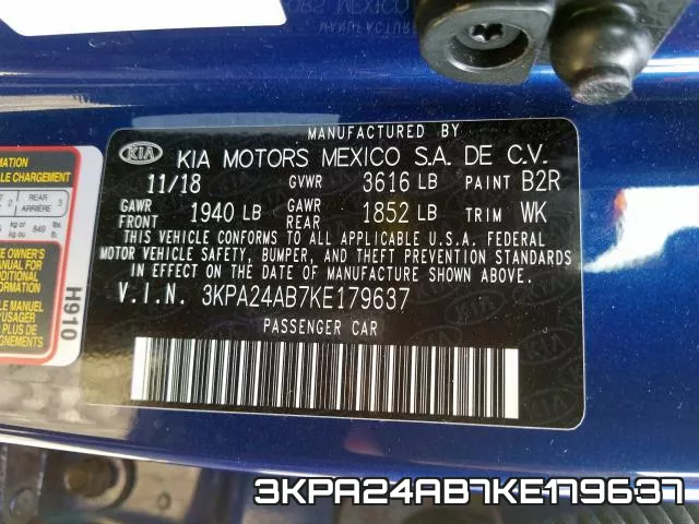 3KPA24AB7KE179637 фото 2