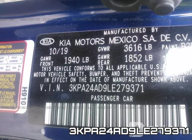 3KPA24AD9LE279371 фото 10