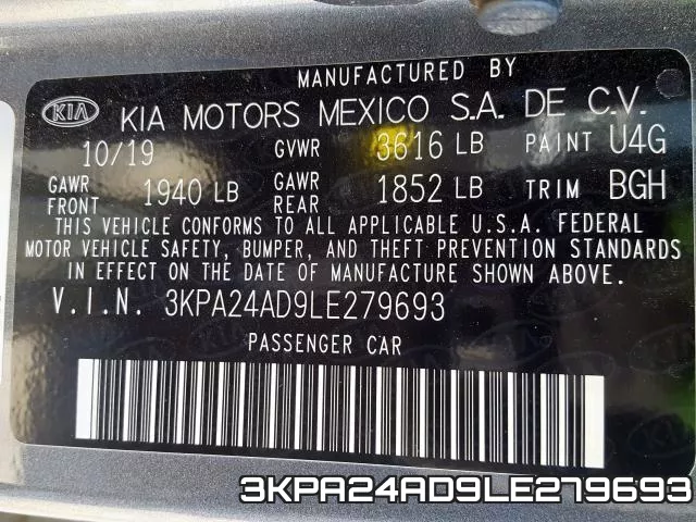 3KPA24AD9LE279693 фото 2