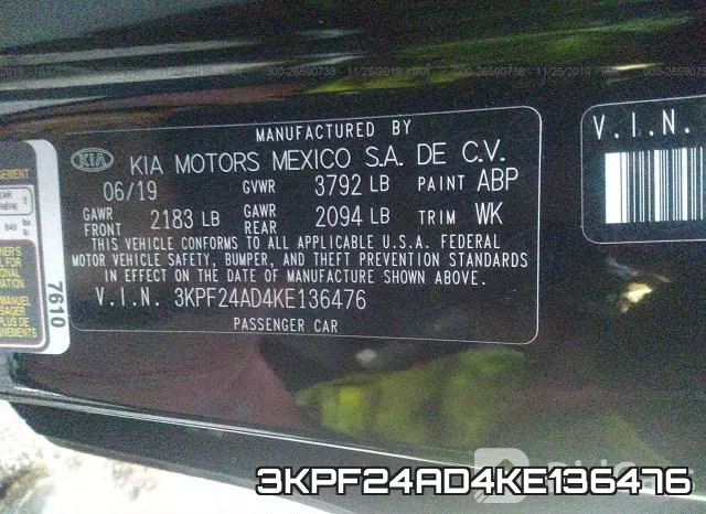 3KPF24AD4KE136476 фото 10