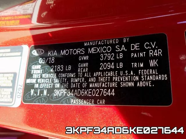 3KPF34AD6KE027644 фото 2