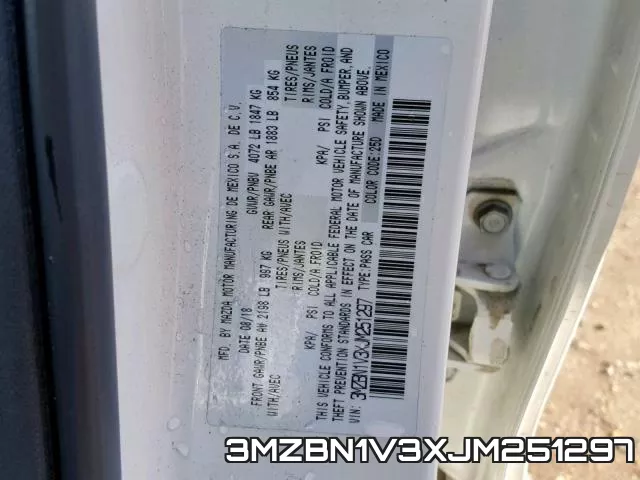 3MZBN1V3XJM251297 фото 2