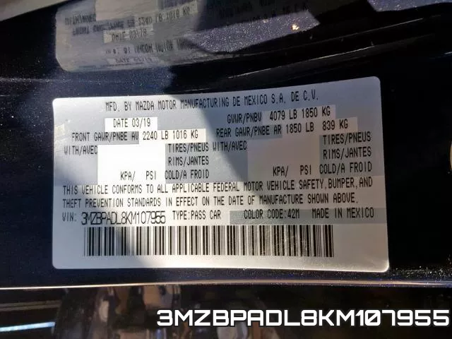 3MZBPADL8KM107955 фото 2
