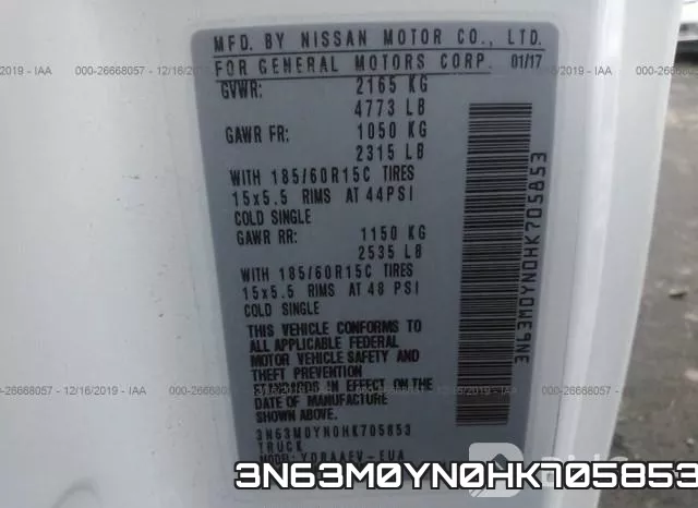 3N63M0YN0HK705853 фото 10