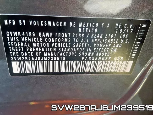 3VW2B7AJ8JM239519 фото 2