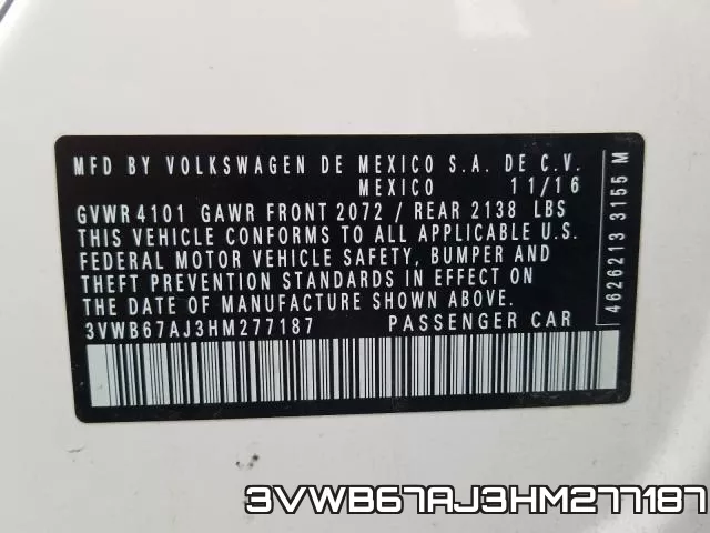 3VWB67AJ3HM277187 фото 2