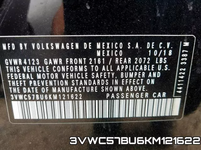 3VWC57BU6KM121622 фото 2