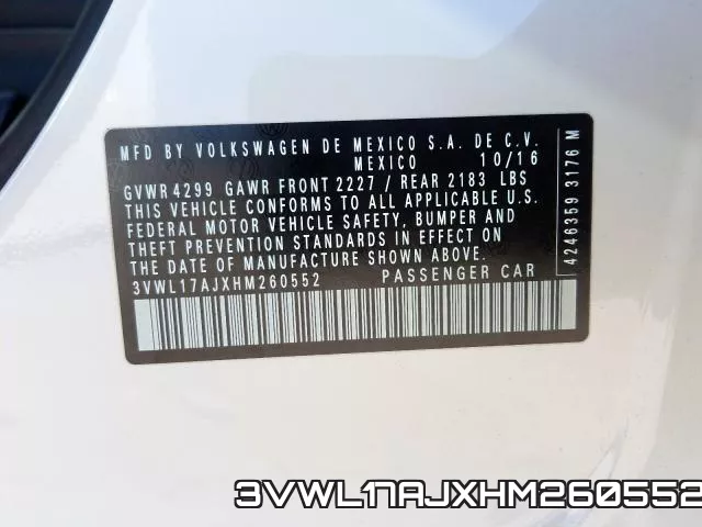 3VWL17AJXHM260552 фото 2