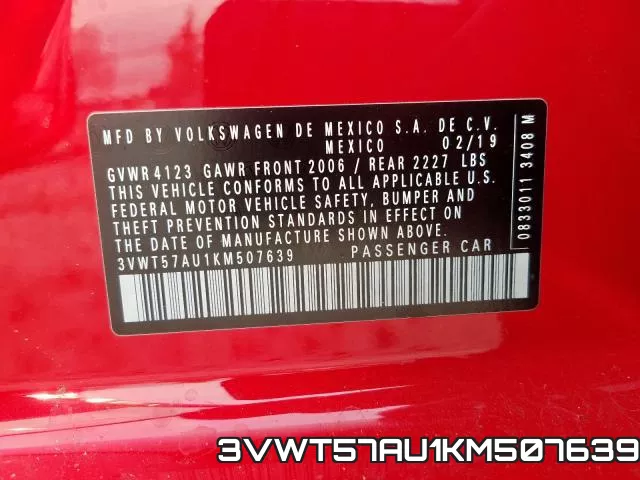 3VWT57AU1KM507639 фото 2