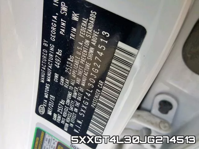 5XXGT4L30JG274513 фото 2