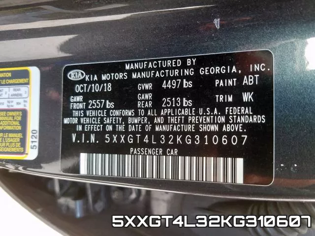 5XXGT4L32KG310607 фото 2
