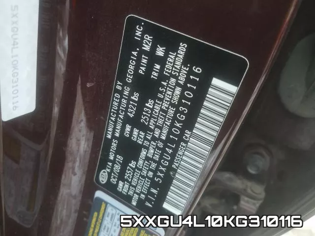 5XXGU4L10KG310116 фото 2