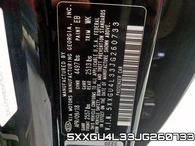 5XXGU4L33JG260733 фото 2