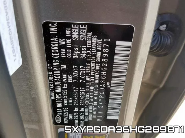 5XYPGDA36HG289871 фото 2