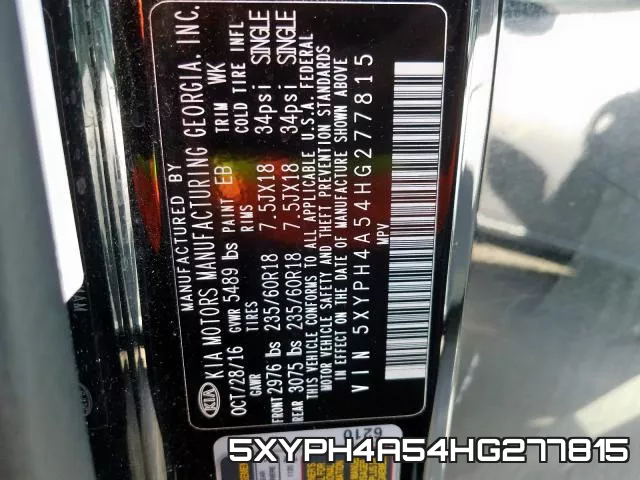 5XYPH4A54HG277815 фото 2