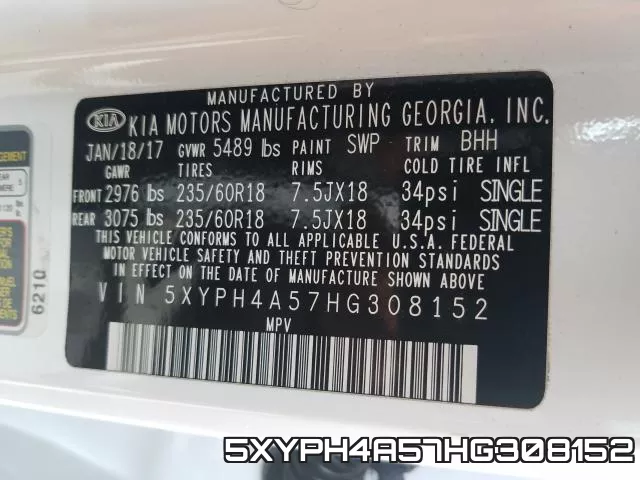 5XYPH4A57HG308152 фото 2