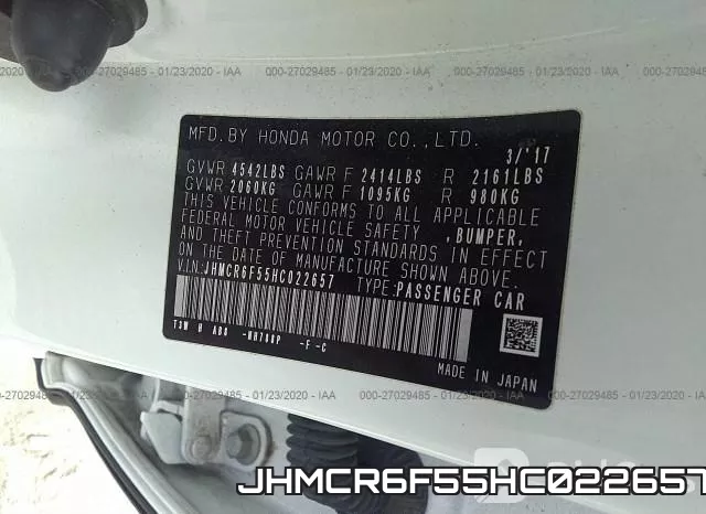 JHMCR6F55HC022657 фото 10