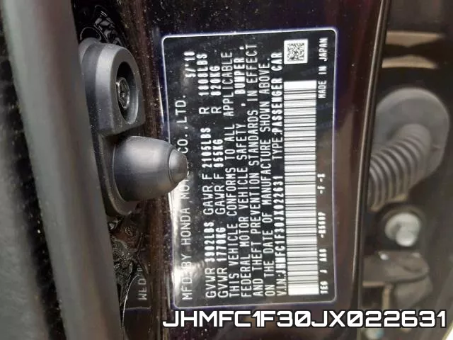 JHMFC1F30JX022631 фото 2