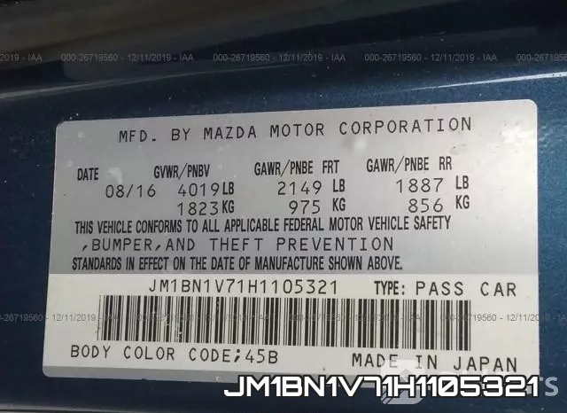 JM1BN1V71H1105321 фото 10