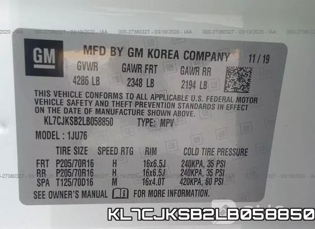 KL7CJKSB2LB058850 фото 10