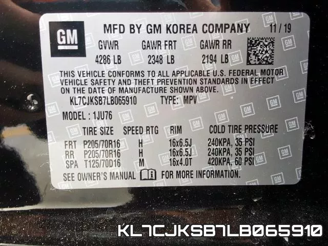 KL7CJKSB7LB065910 фото 2