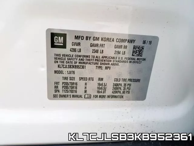 KL7CJLSB3KB952361 фото 2