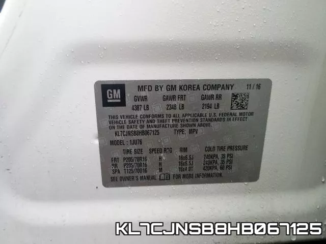 KL7CJNSB8HB067125 фото 2