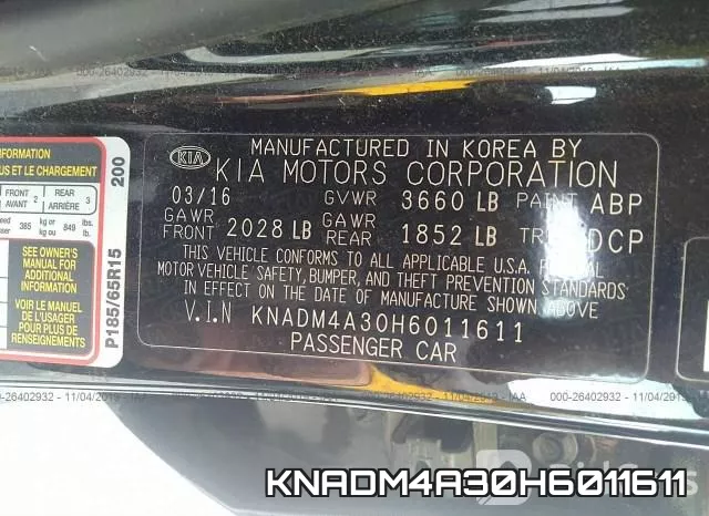 KNADM4A30H6011611 фото 10