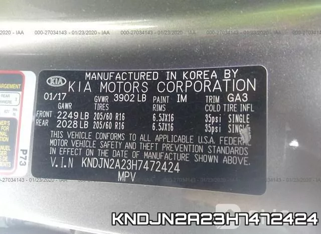 KNDJN2A23H7472424 фото 10