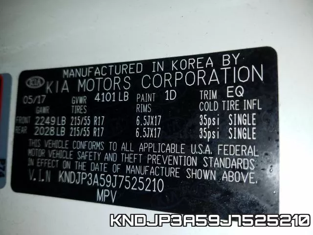 KNDJP3A59J7525210 фото 2