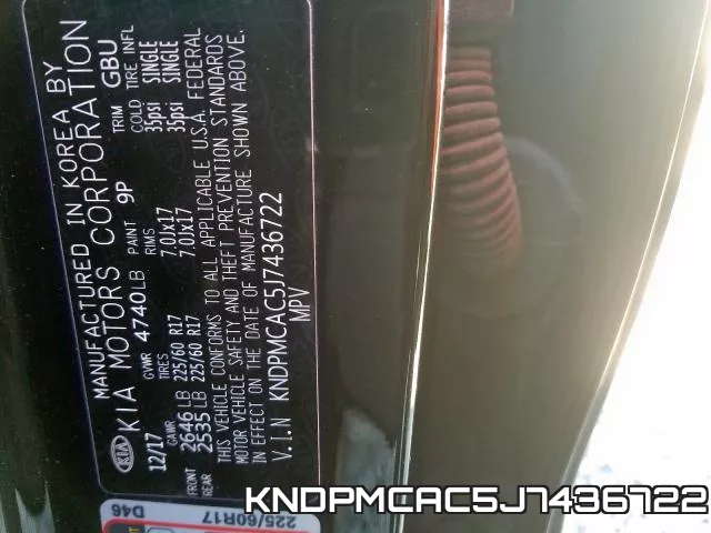 KNDPMCAC5J7436722 фото 2