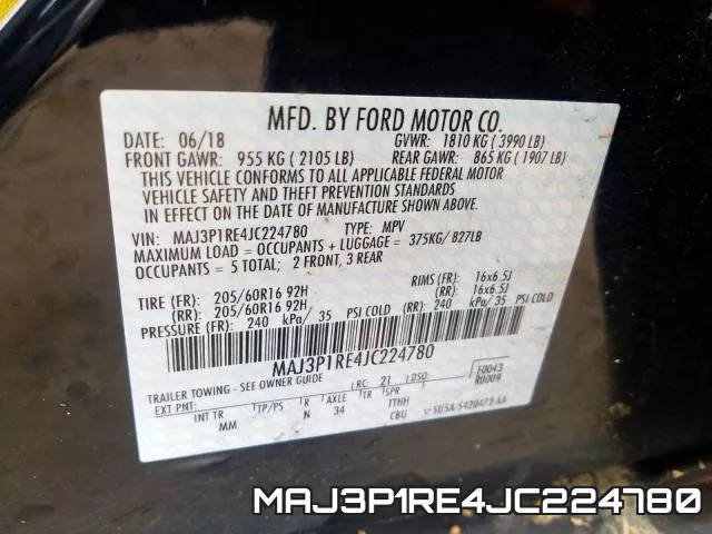 MAJ3P1RE4JC224780 фото 2
