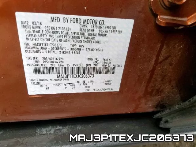 MAJ3P1TEXJC206373 фото 2