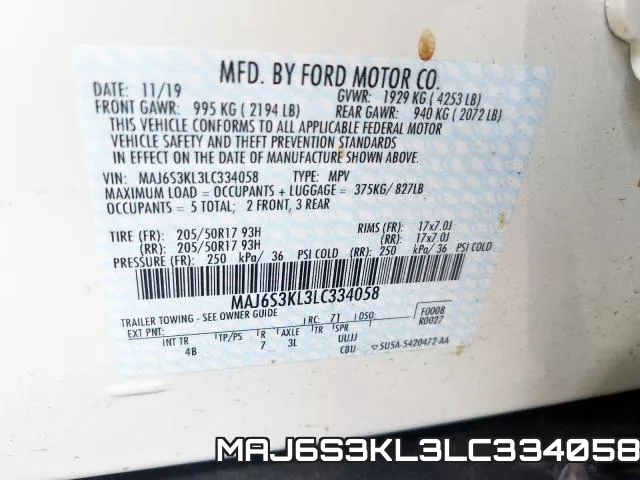 MAJ6S3KL3LC334058 фото 2